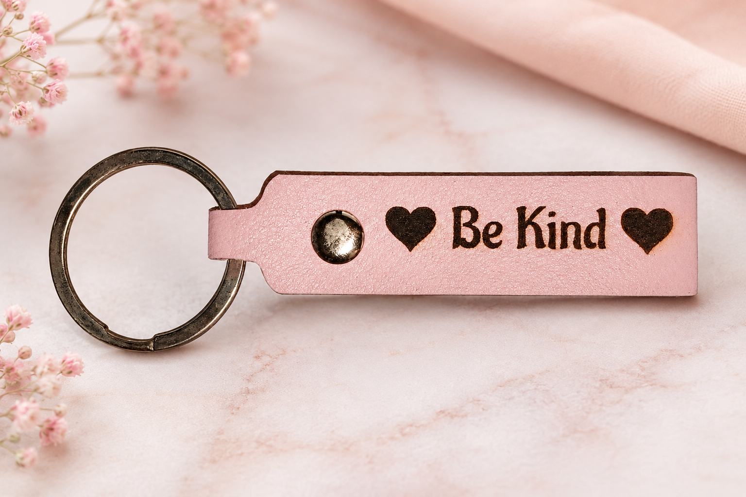 Be Kind PU Leather Keychain